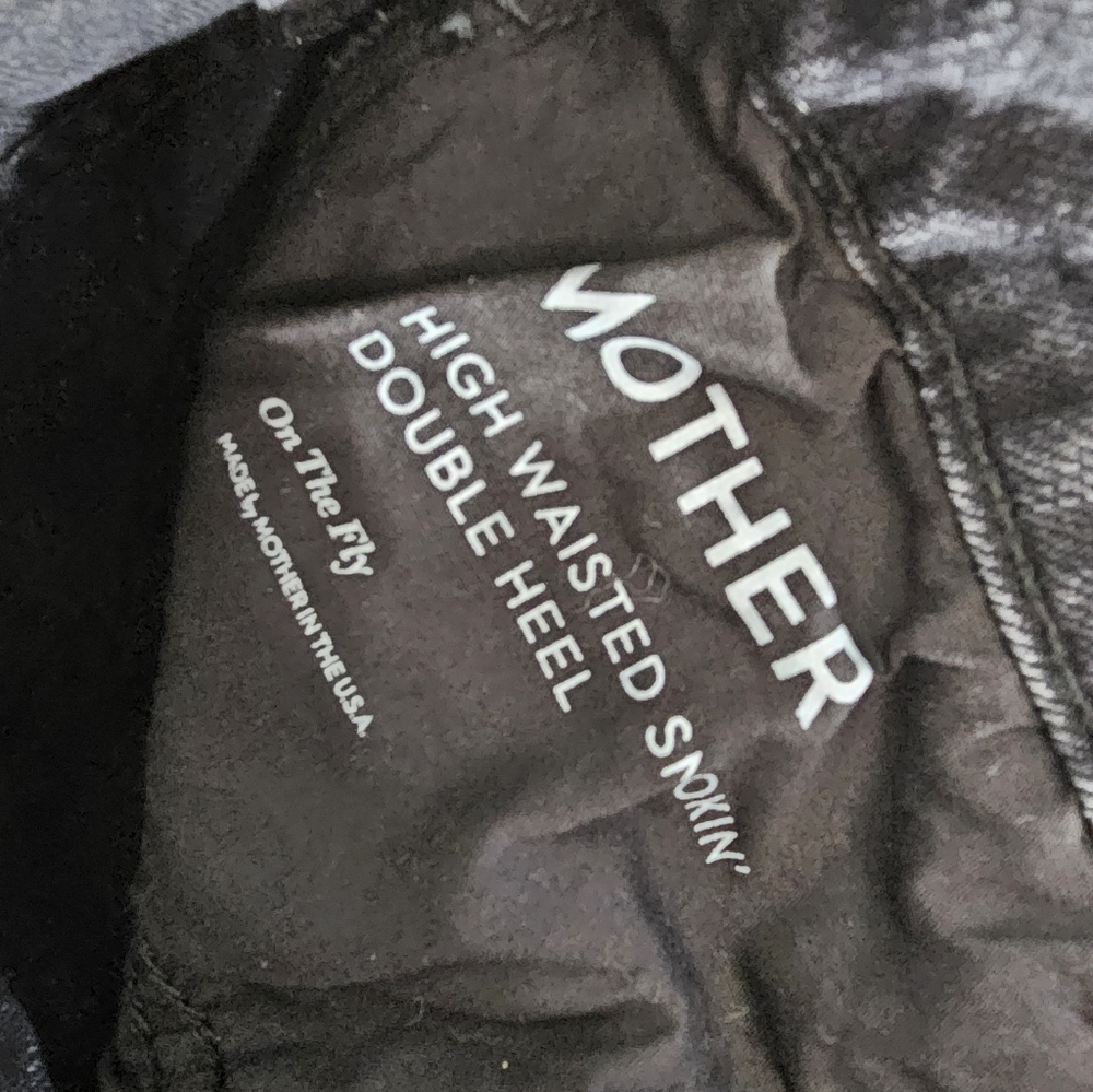 MOTHER Superior High Waisted Smokin' Double Heel Straight Leg Black Jeans 25 - Picture 9 of 11